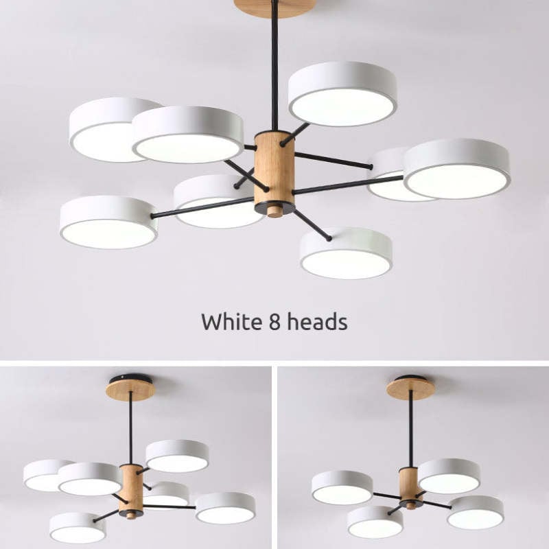 Sienna Art Deco Pendant Light, White/Green/Gray, Metal/Wood - Lumpaz