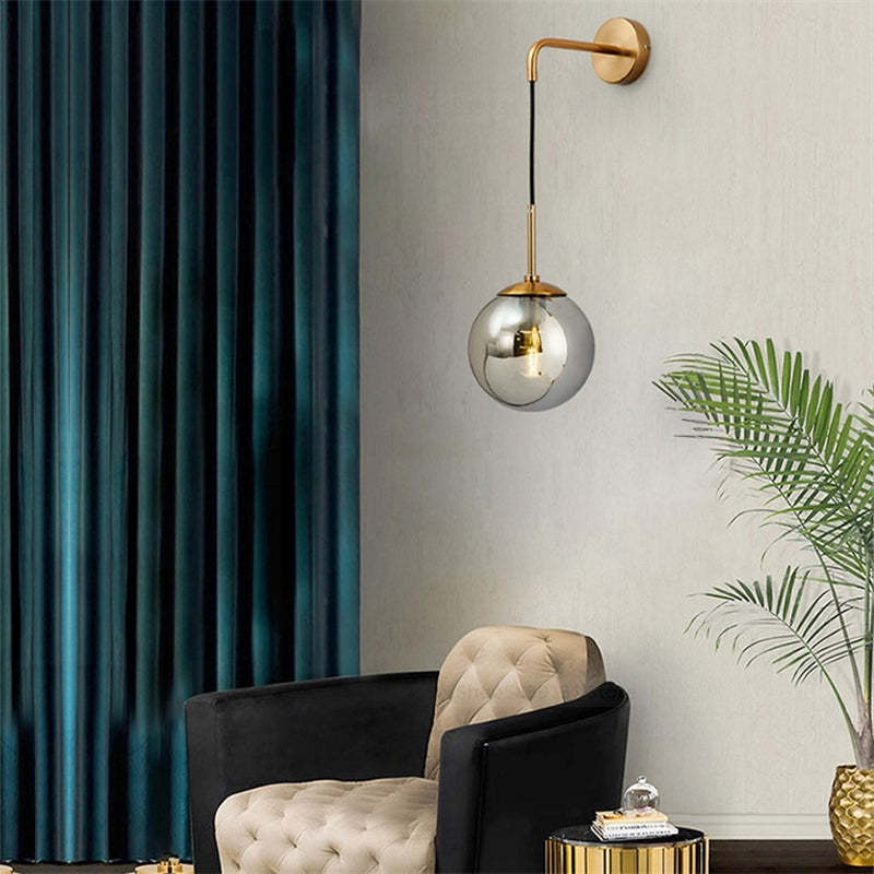 Valentina Modern LED Wall Reading Lamp Single Head, Black/Gold - Lumpaz