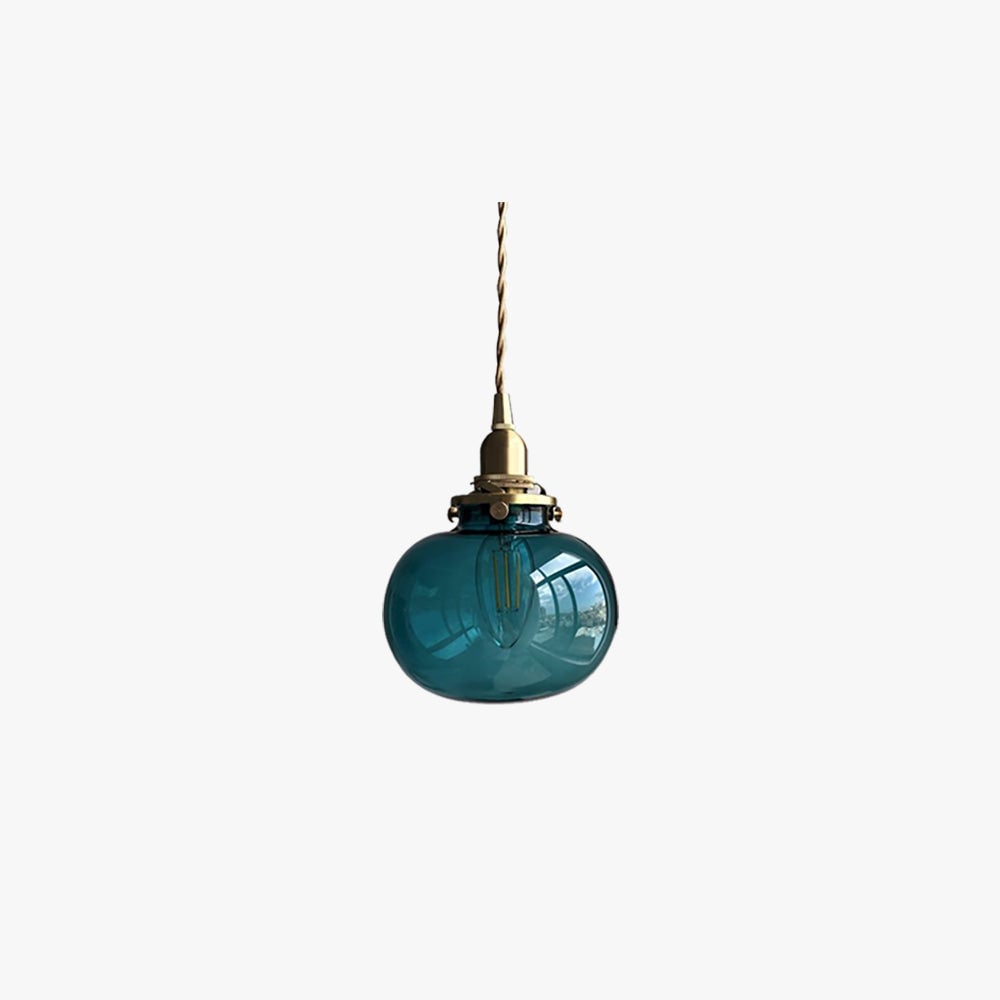 Valentina Pendant Light Globe Vintage, Glass, Clear/Green/Blue, Indoor - Lumpaz