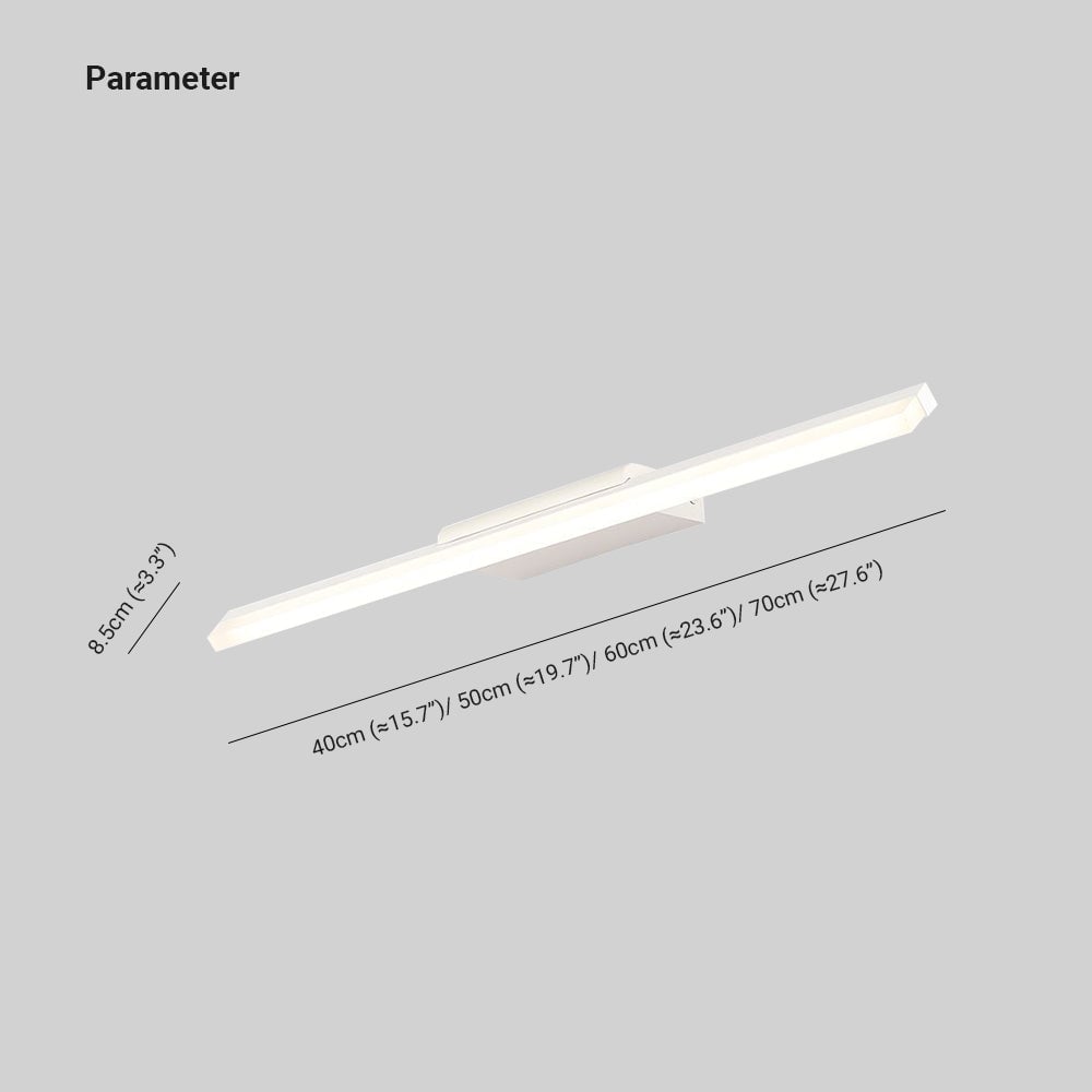 Leigh Minimalist Linear Metal/Acrylic Wall Lamp, White, Bathroom - Lumpaz