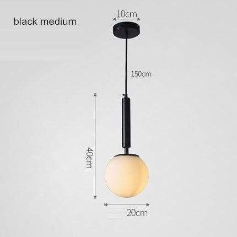 Valentina Modern Glass Ball Pendant Light, White/Clear - Lumpaz