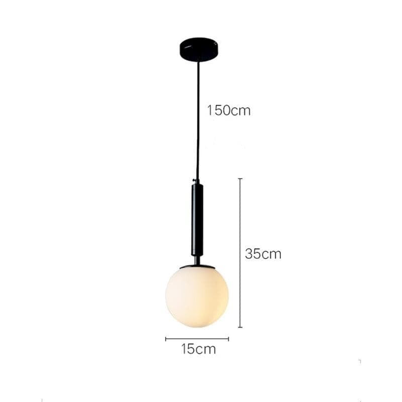 Valentina Modern Glass Ball Pendant Light, White/Clear - Lumpaz