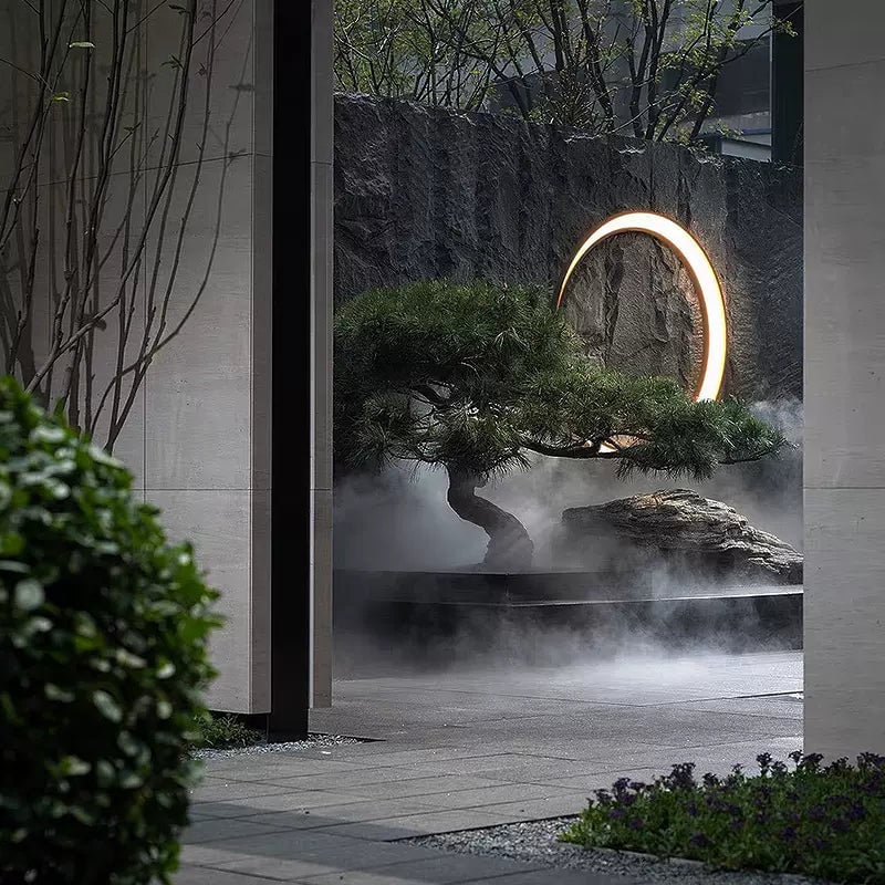 Elif Modern Ring Metal Wall Light, Art, Outdoor - Lumpaz