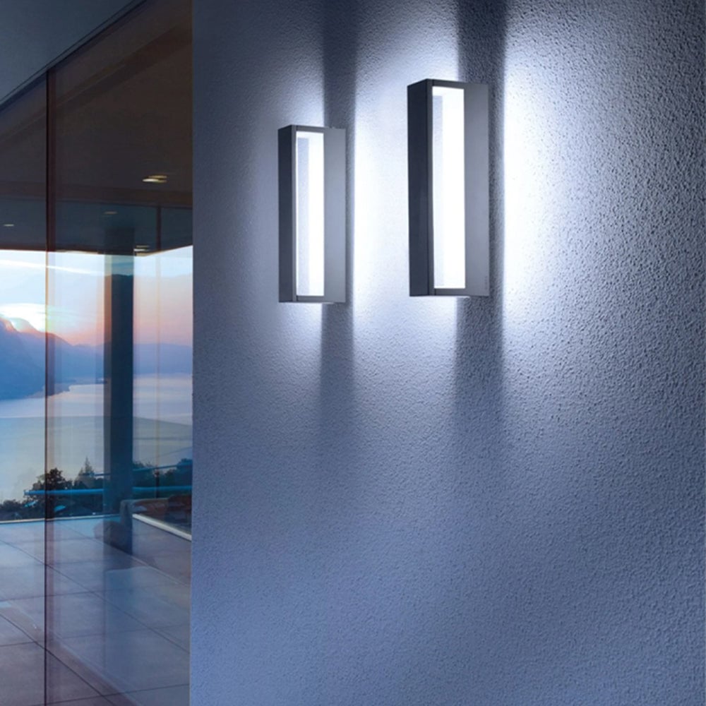 Orr Modern Hollow Metal/Acrylic Outdoor Wall Lamp, Black/White - Lumpaz