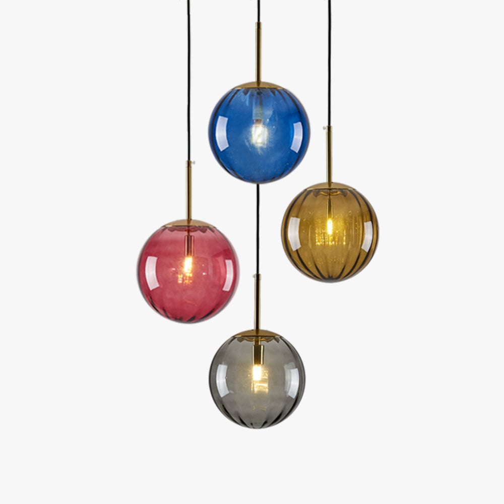 Hailie Modern Pendant Light Clear Bubble Gradient, Glass - Lumpaz