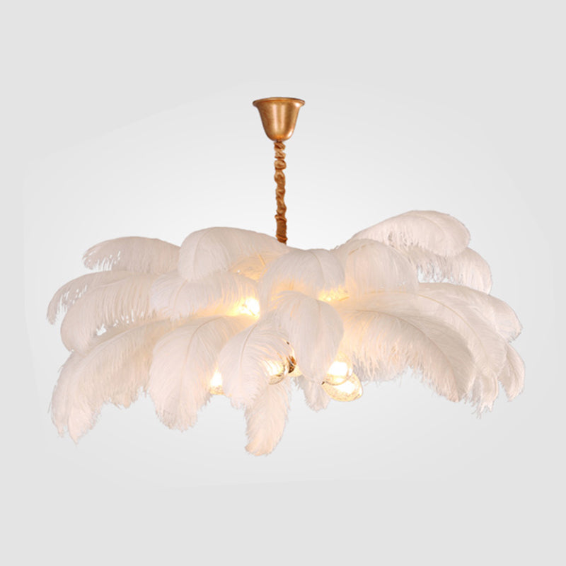 O'Moore Nordic Luxury Pendant Light, Brass/Feather - Lumpaz