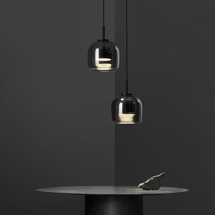 Hailie Black Minimalist Pendant Light, Glass - Lumpaz