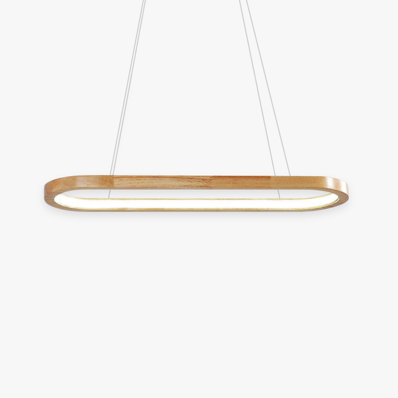 Ozawa Contemporary Oval Wooden Pendant Light Dining Room - Lumpaz