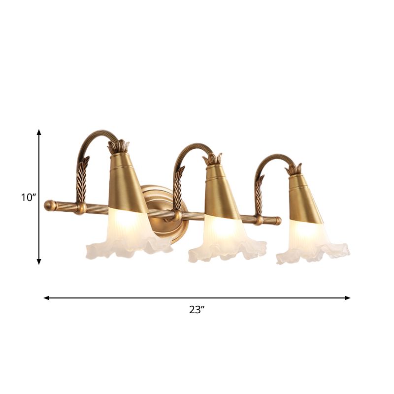 Félicie Nordique Retro Flower Metal/Glass Wall Lamp, Gold - Lumpaz