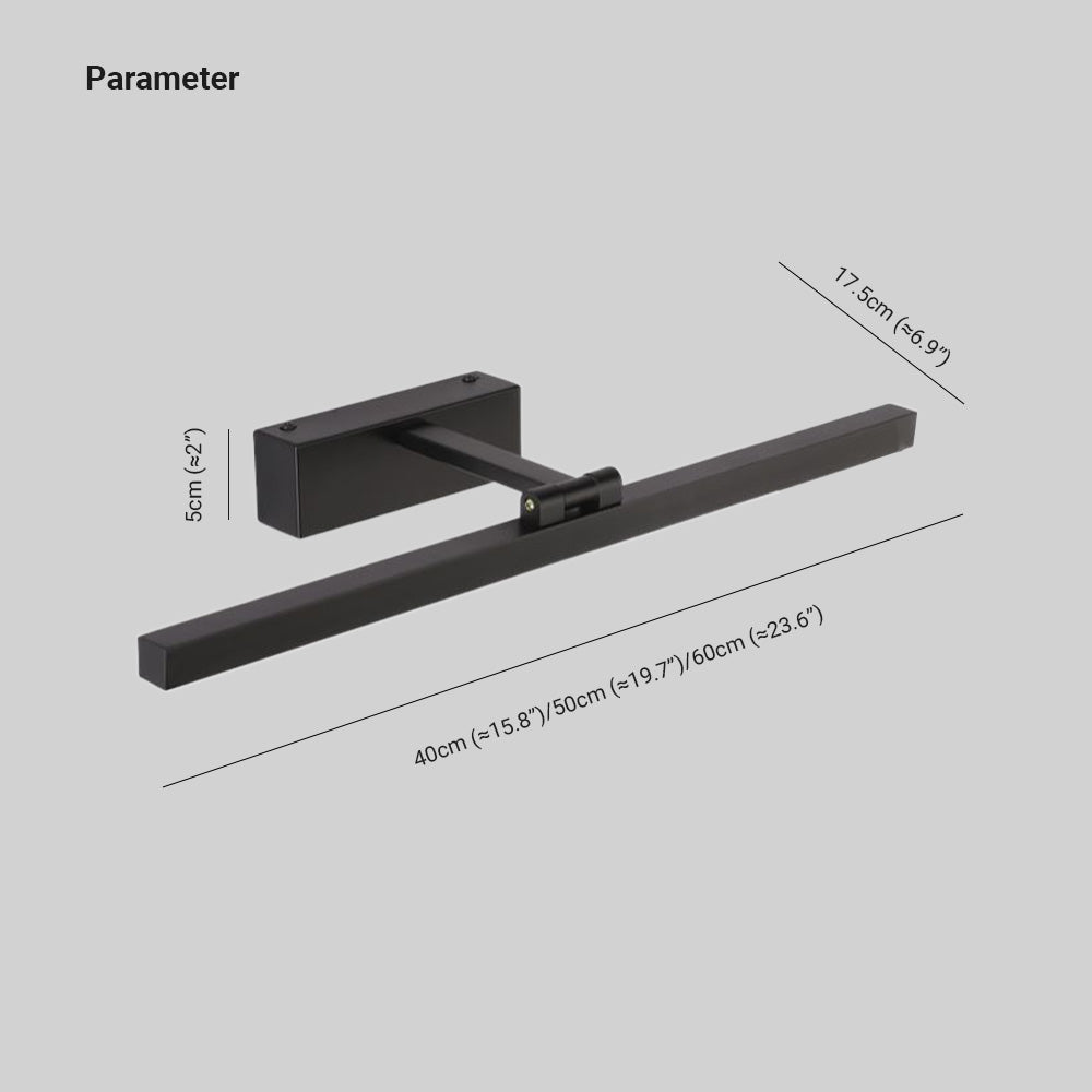 Edge Wall Lamp Linear Mirror Front Vanity, Black/White, Bathroom - Lumpaz