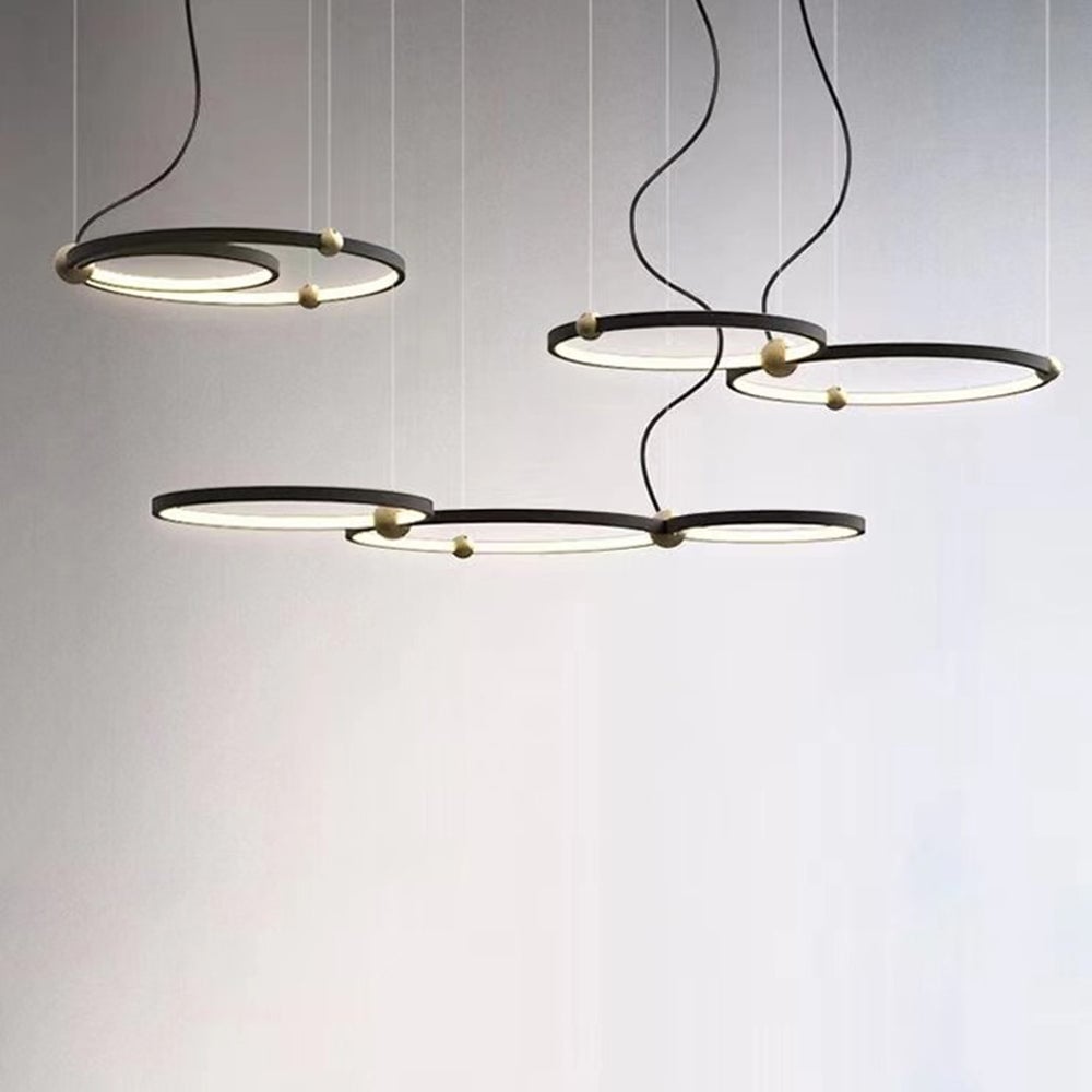 Arisha Minimalist Ring Metal Pendant Light, Black - Lumpaz