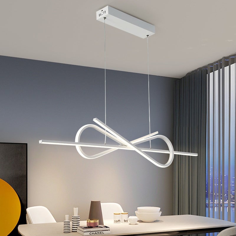 Bouvet Modern Minimalist Nordic Bow-tie Metal Pendant Light, White/Black - Lumpaz