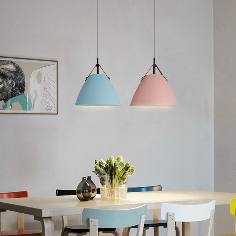 Morandi Modern Frisbee Shaped Metal Pendant Light, Black/White - Lumpaz