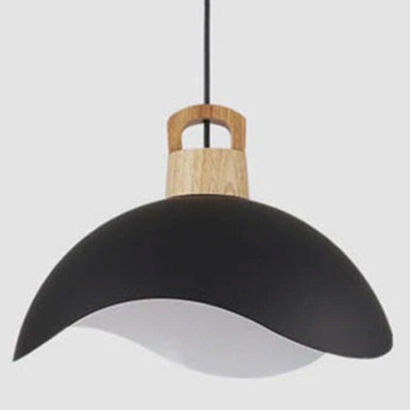 Morandi Colorful Shade Single Pendant Lights, Wood & Metal - Lumpaz