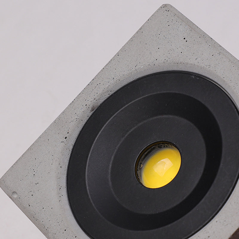 Orr Minimalist Cement Square Outdoor Wall Lamp, White - Lumpaz