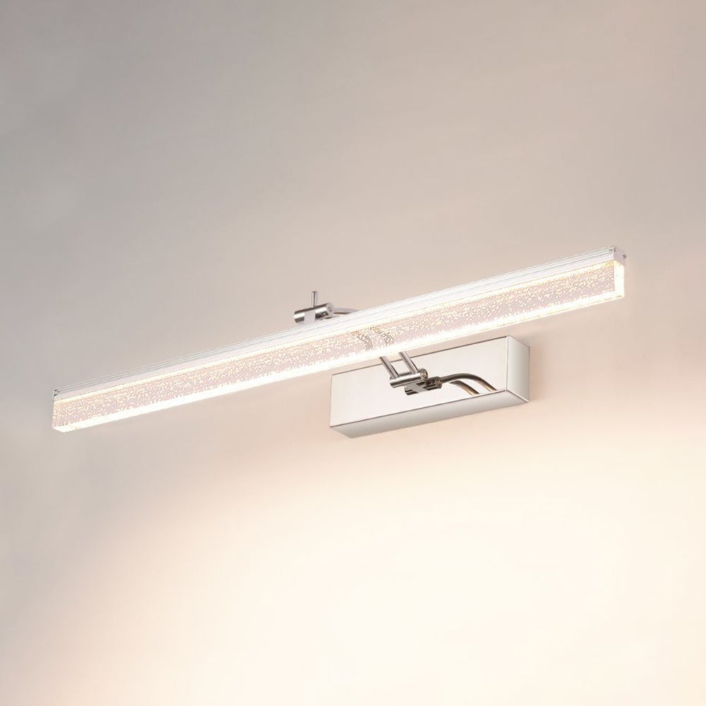 Edge Minimalist Linear Metal/Acrylic Mirror Front Vanity Wall Lamp, Black/White/Silver - Lumpaz