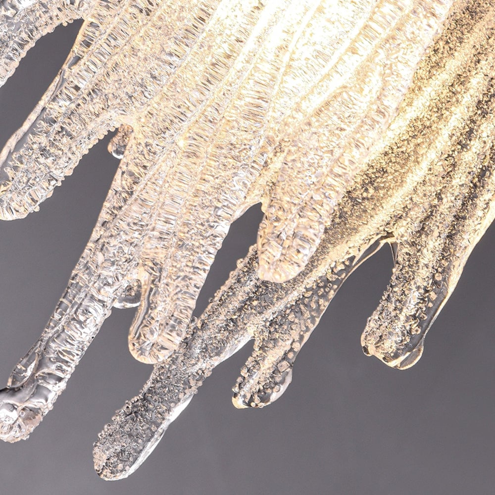 Kristy Modern Flowing Jelly Pendant Light, Gold, Crystal/Brass - Lumpaz