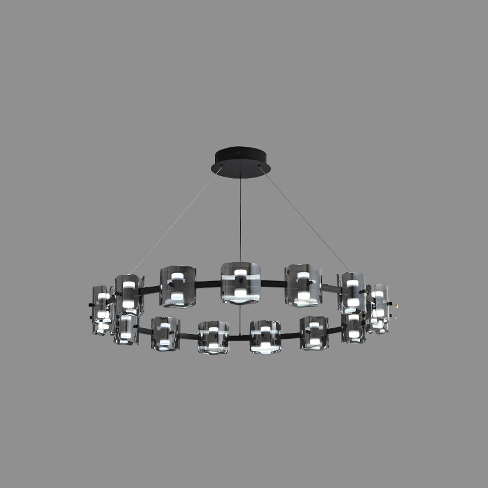 Evette Minimalist Round Metal Pendant Light,Black/Gold - Lumpaz