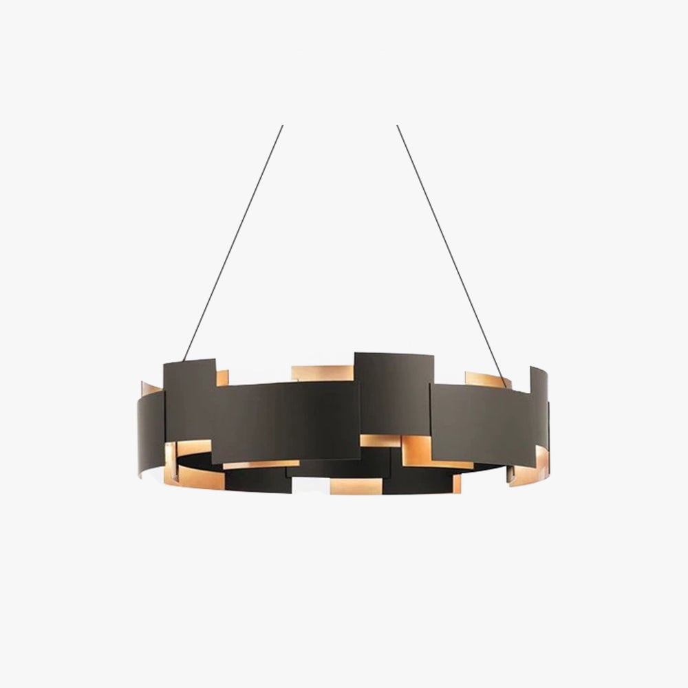 Evette Modern Ring Metal Pendant Lamp, Black - Lumpaz