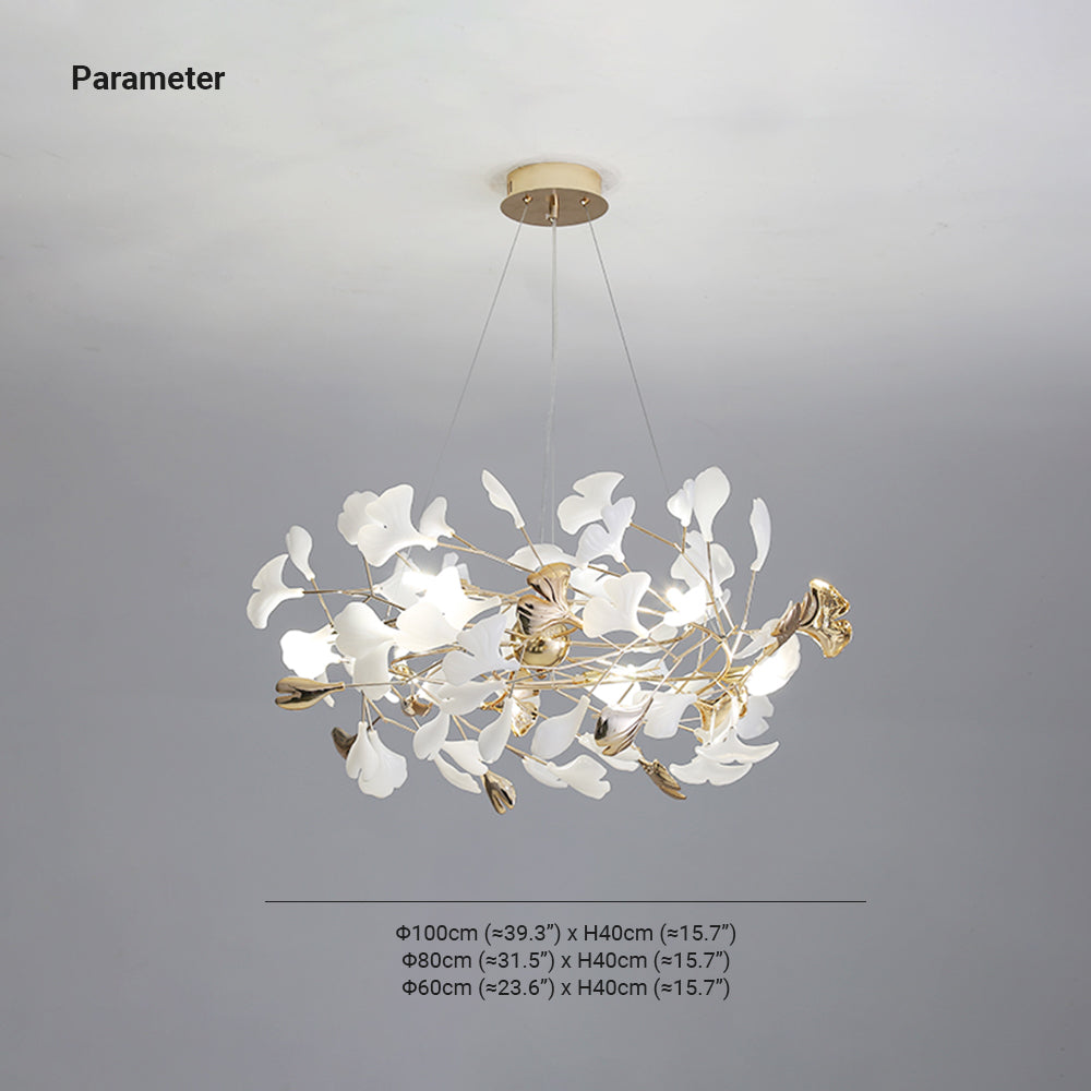 Olivia Modern Petal Shaped Metal Ceramic Chandelier Dining Room - Lumpaz