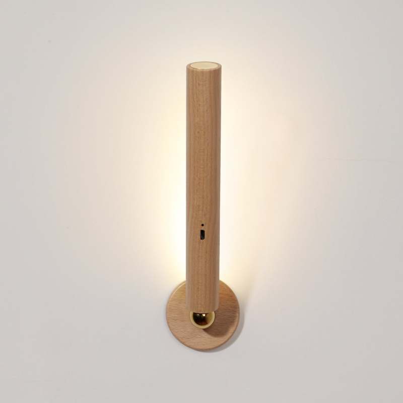 Ozawa Wooden Metal Rotatable/Removable Mounted Wall Lamp, Wood - Lumpaz