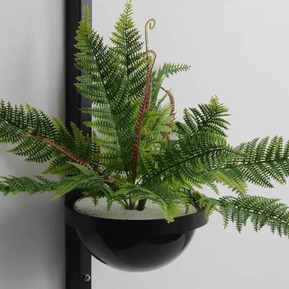 Valentina Modern Globe Metal/Acrylic Solar Outdoor Wall Lamp Plant Pot, Black/White - Lumpaz