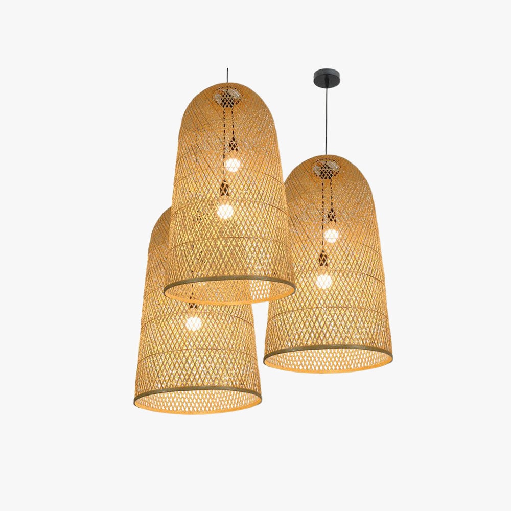 Ritta Natural Handmade Bamboo Led Pendant Light, Bedroom - Lumpaz