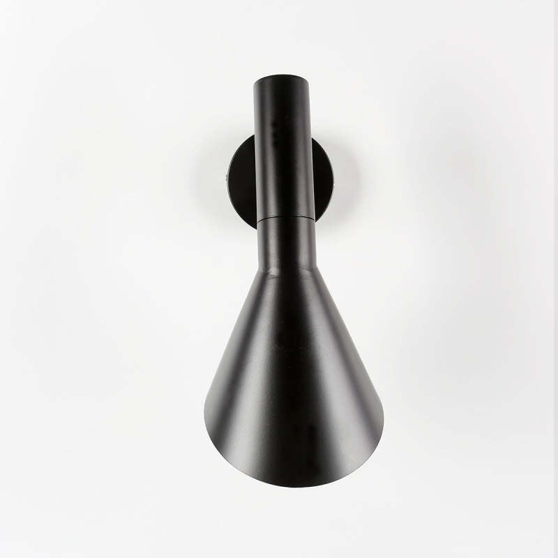 Brady Modern Cone Metal Wall Lamp, Black/White - Lumpaz