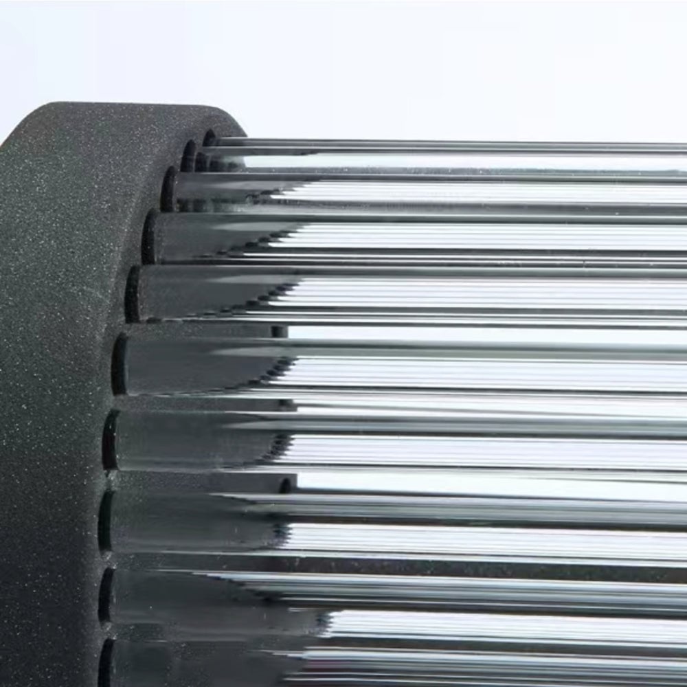 Orr Modern Semi-Cylindrical Metal/Glass Outdoor Wall Lamp, Black - Lumpaz