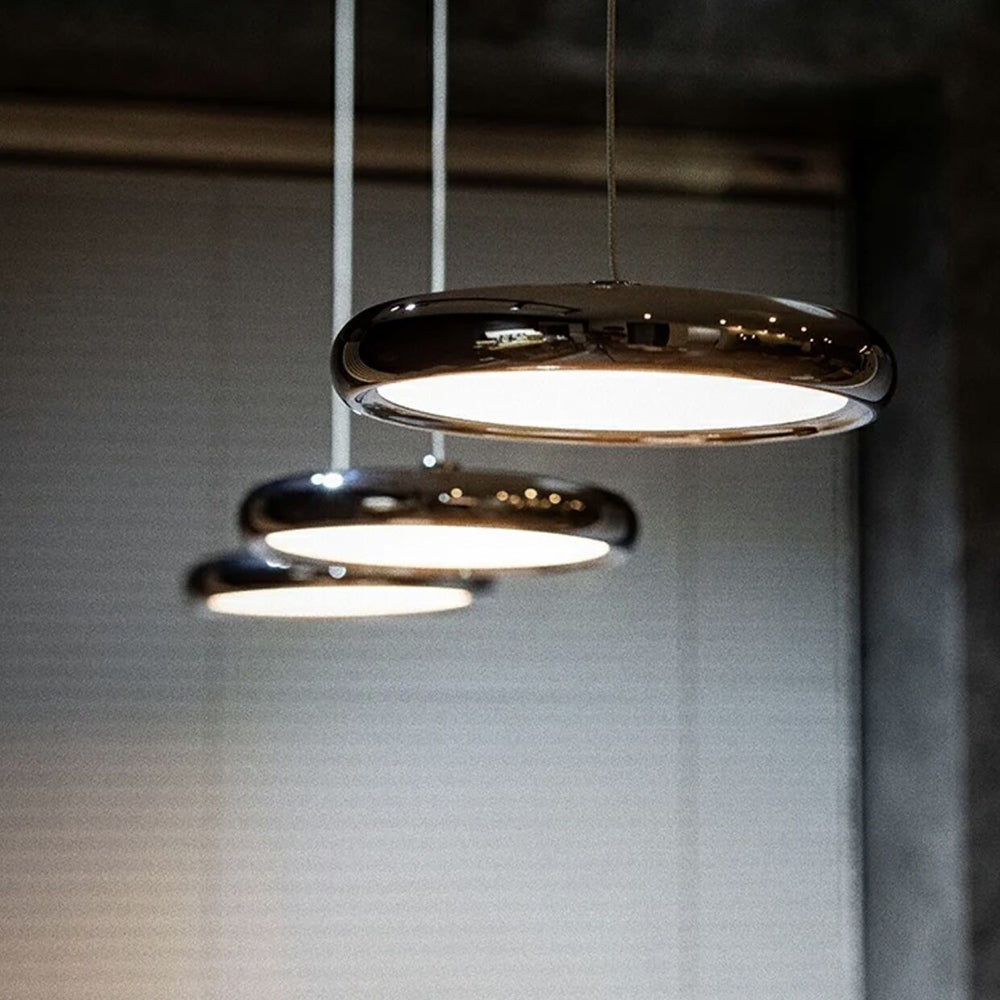 Welsh Minimalist Circular Metal Pendant Light,Silver/Gold/Rose Gold - Lumpaz