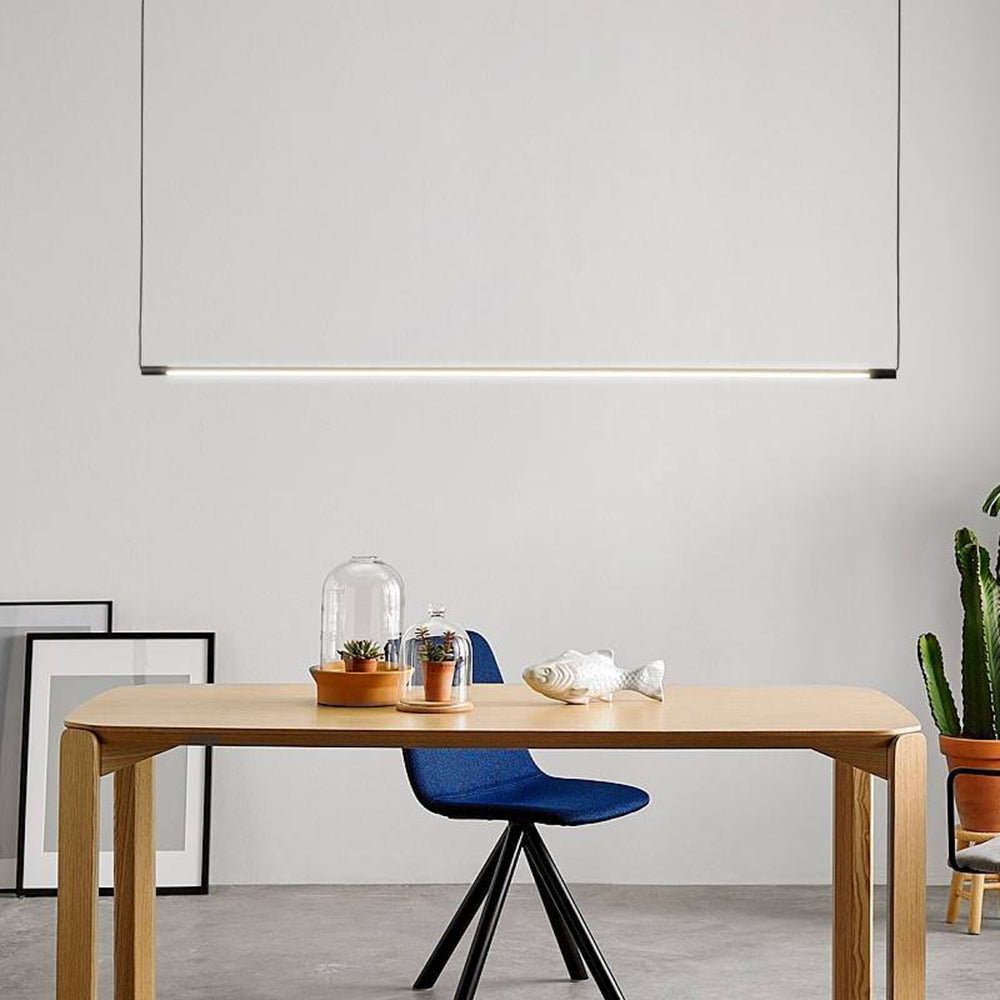 Edge Minimalist Linear Pendant Light Black Living Room - Lumpaz