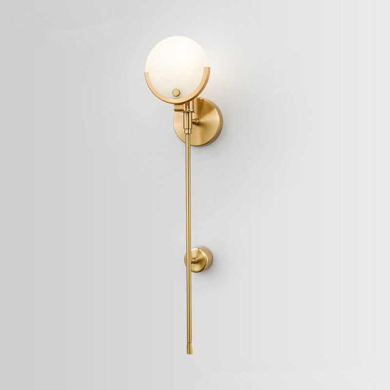 Valentina Modern Ball Metal/Dolomite LED Wall Lamp, Gold - Lumpaz
