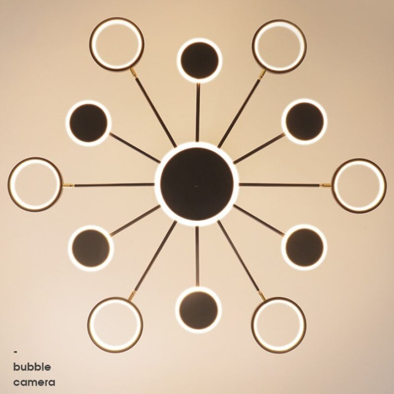 Sumait Modern Led Chandelier, Geometric, Black, Metal/Acrylic - Lumpaz