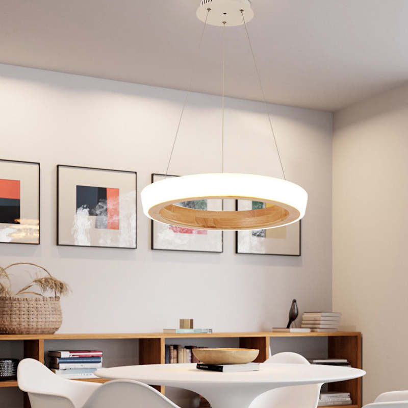 Ozawa Modern Ring Wood Pendant Light - Lumpaz