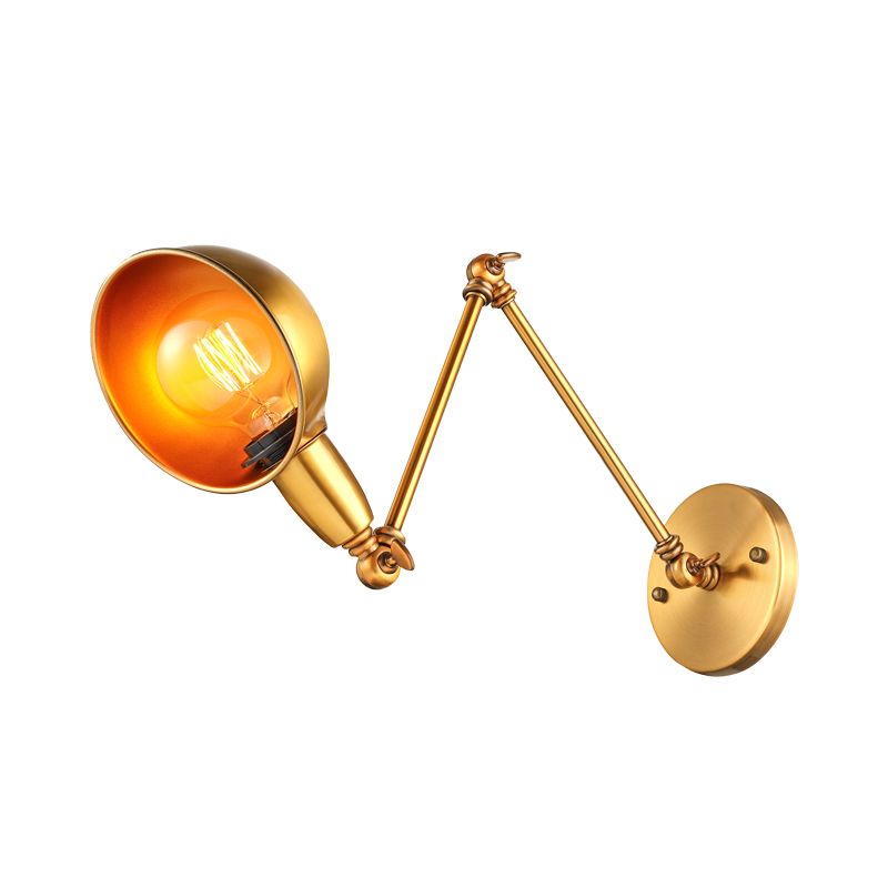 Brady Hemispheric Adjustable Wall Lamp, Brass/Antique Brass/Chrome, Bedroom - Lumpaz