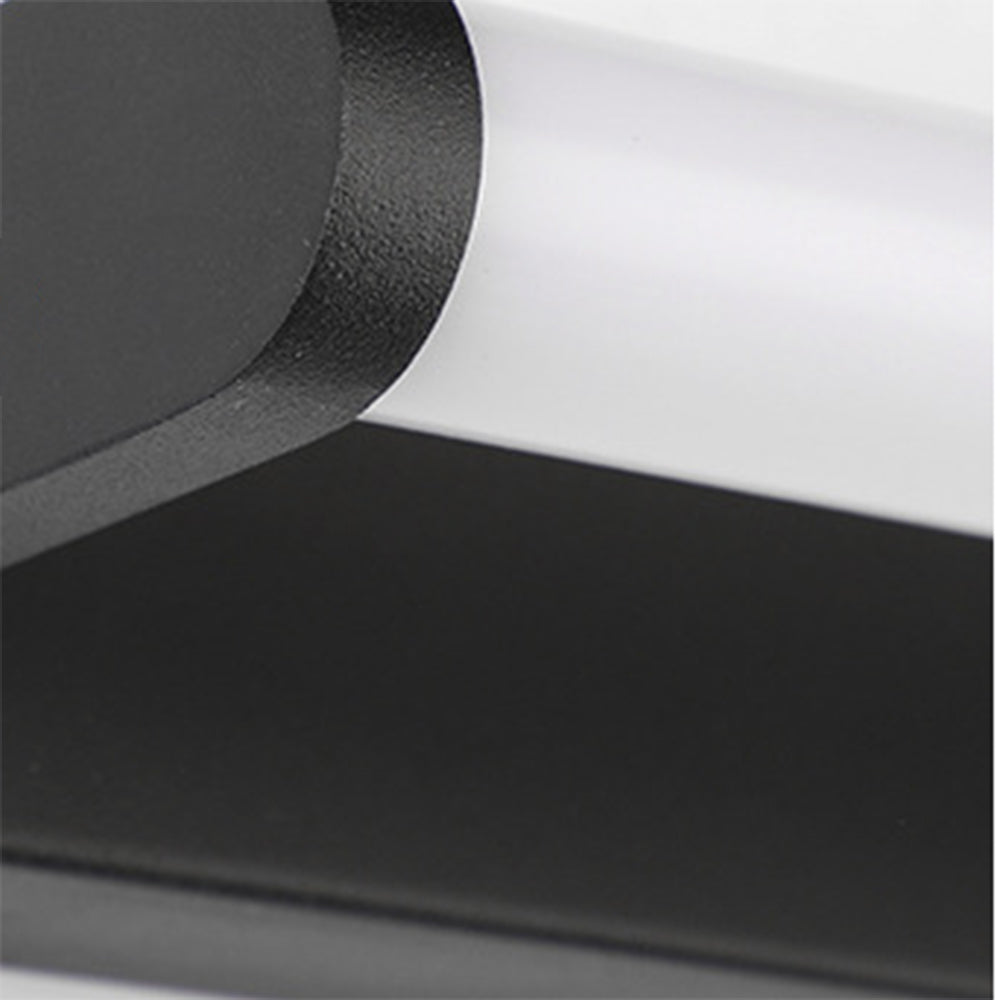 Leigh Minimalist Linear Cylindrical Metal/Acrylic Wall Lamp, Black, Bathroom - Lumpaz