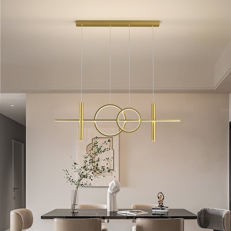 Madina Scandinavian Metal Pendant Light, Black/Gold - Lumpaz