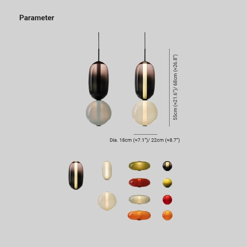 Morandi Modern Designer LED Pendant Light Bedroom Black White Red - Lumpaz