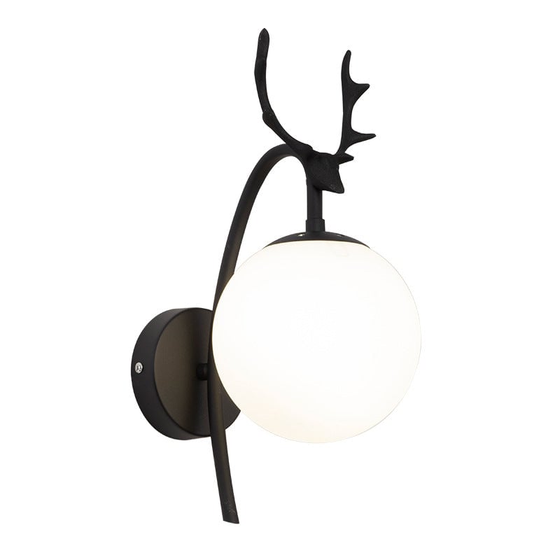 Valentina Modern Art-Deco Deer Bedside Wall Lamp, Black/Gold - Lumpaz