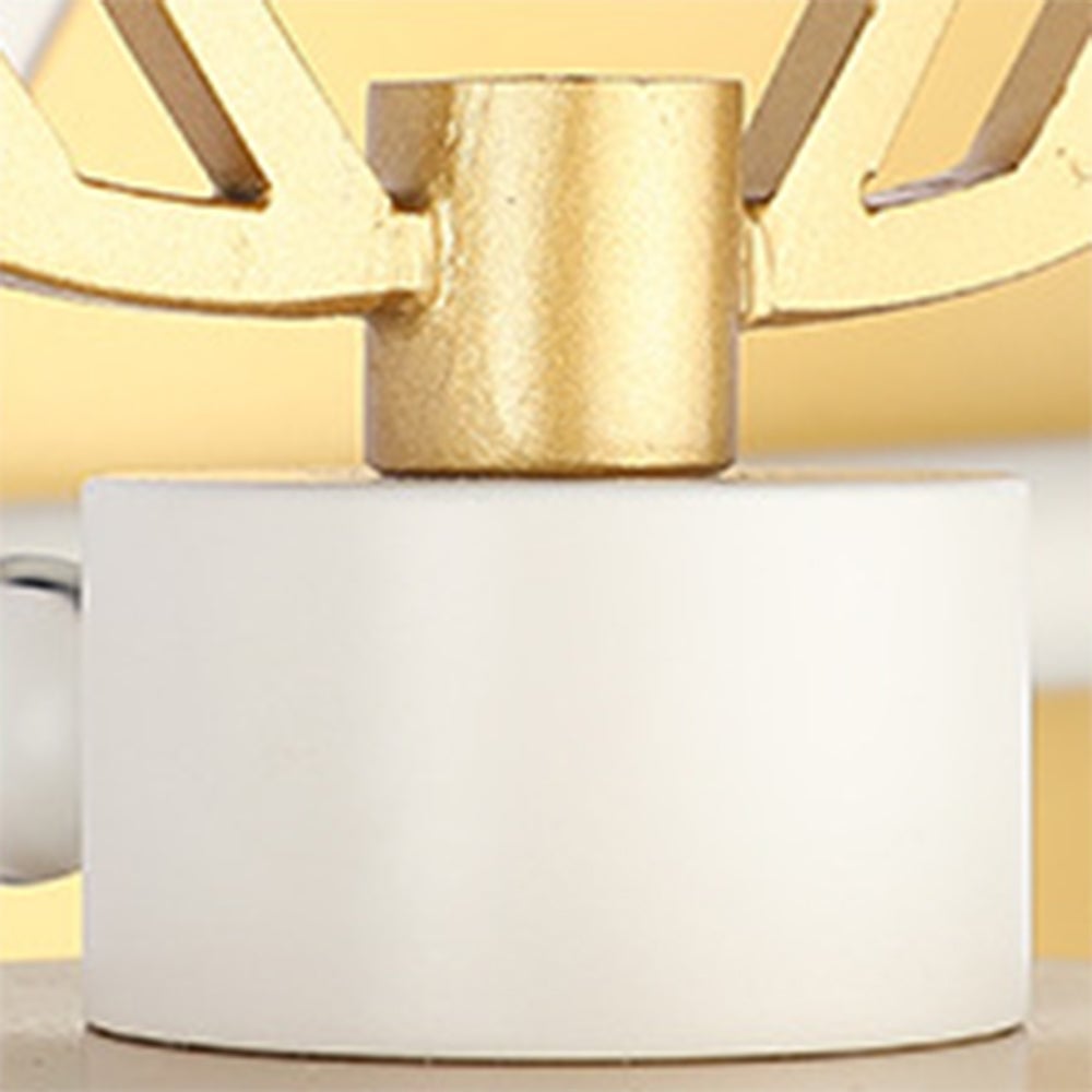 Leigh Modern Deer Metal/Acrylic Wall Lamp, Gold & White, Bathroom - Lumpaz