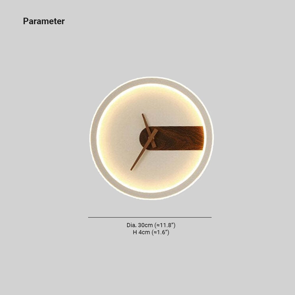 Nielsen Modern Clock Design Wall Lamp, 3 Color - Lumpaz
