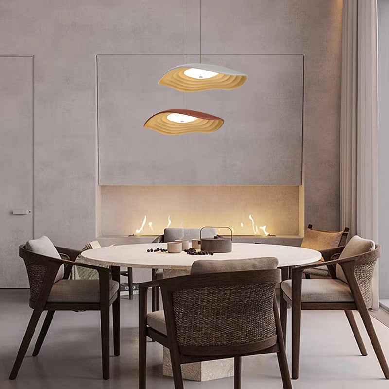 Carins Wabi-Sabi Resin LED Pendant Light, White/Orange/Black - Lumpaz