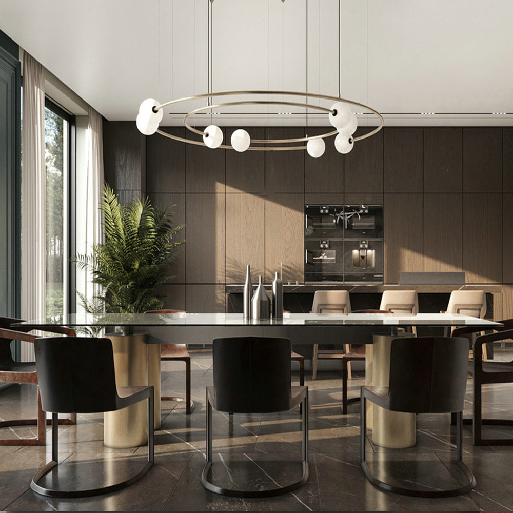 Valentina Modern Ring Metal Pendant Light, Black/Gold - Lumpaz