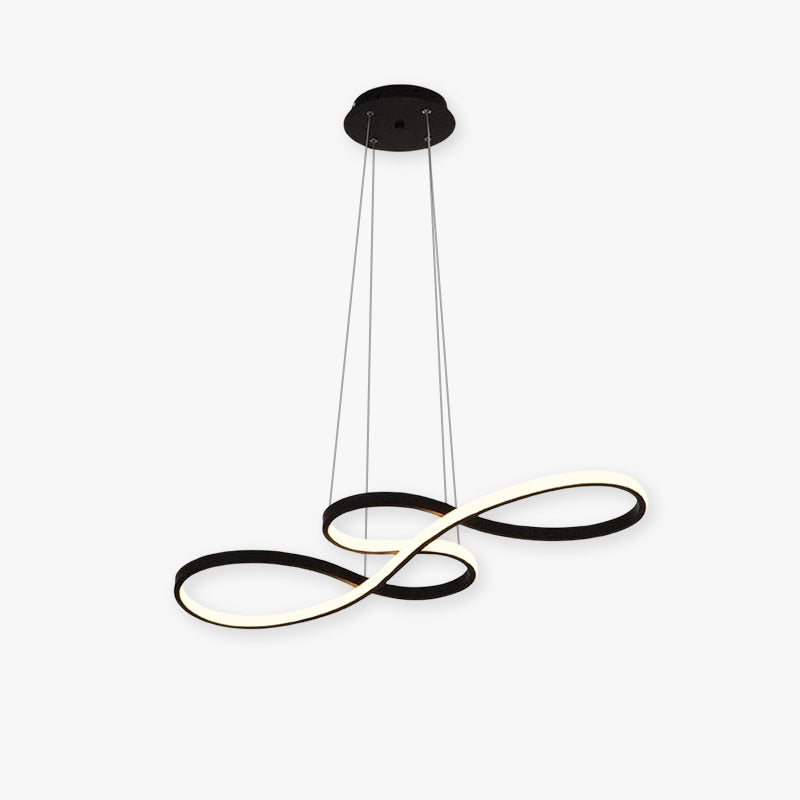 Modern Chandelier Linear Pendant Light Black Gold Dining Room - Lumpaz