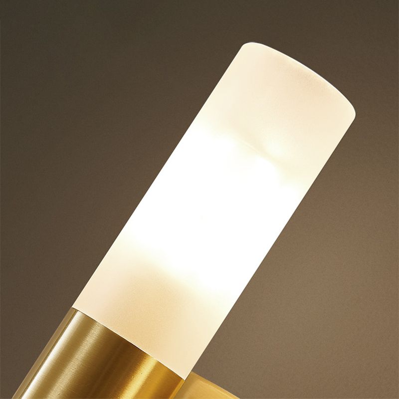 Leigh Modern Cylindrical Metal Led Wall Lamp, Gold - Lumpaz