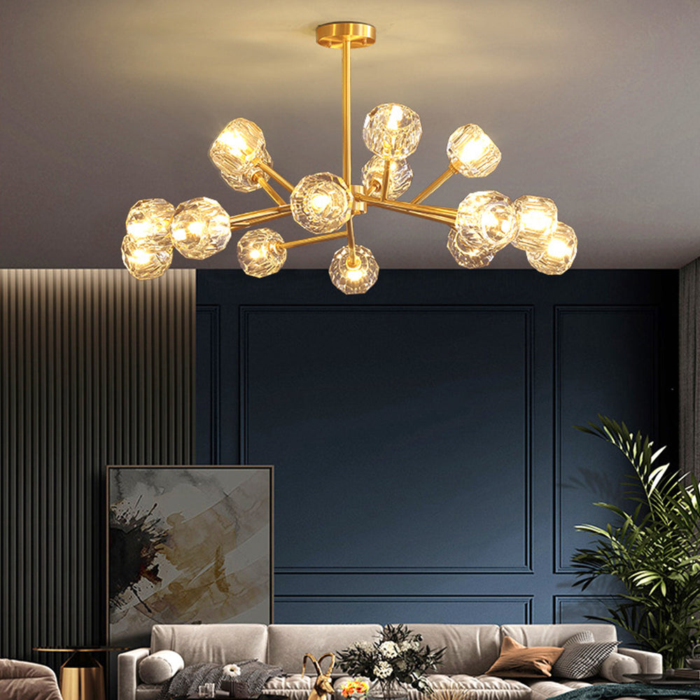 Valentina Modern Blown Metal Pendant Light, Gold - Lumpaz