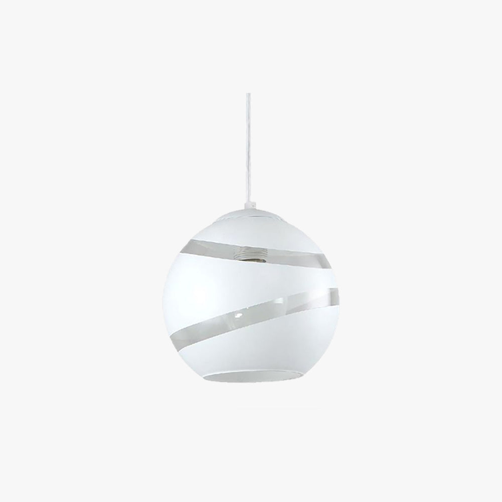 Valentina Art Deco Globe Metal/Glass Orbit Pendant Light, Black/White - Lumpaz
