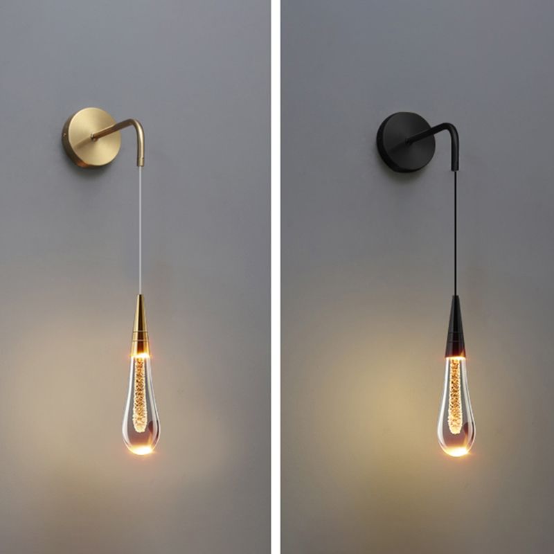 Marilyn Modern Water Drop Wall Lamp, Black/Gold - Lumpaz