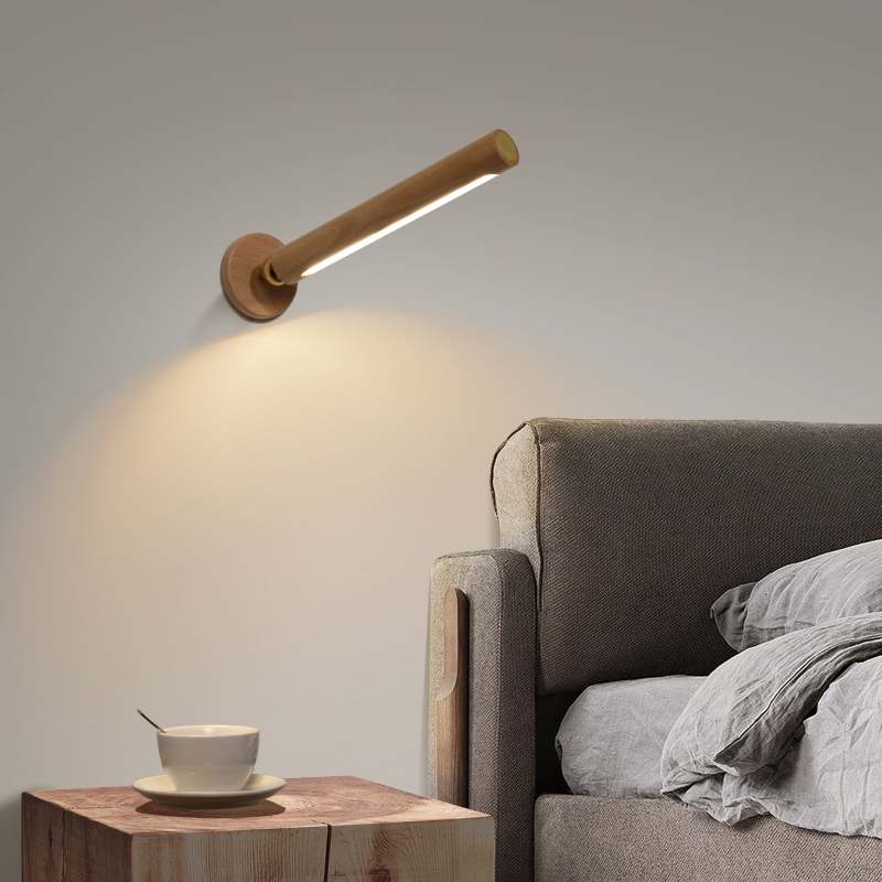 Ozawa Wooden Metal Rotatable/Removable Mounted Wall Lamp, Wood - Lumpaz