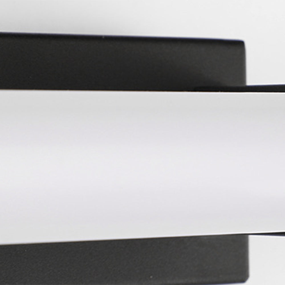 Leigh Minimalist Linear Cylindrical Metal/Acrylic Wall Lamp, Black, Bathroom - Lumpaz